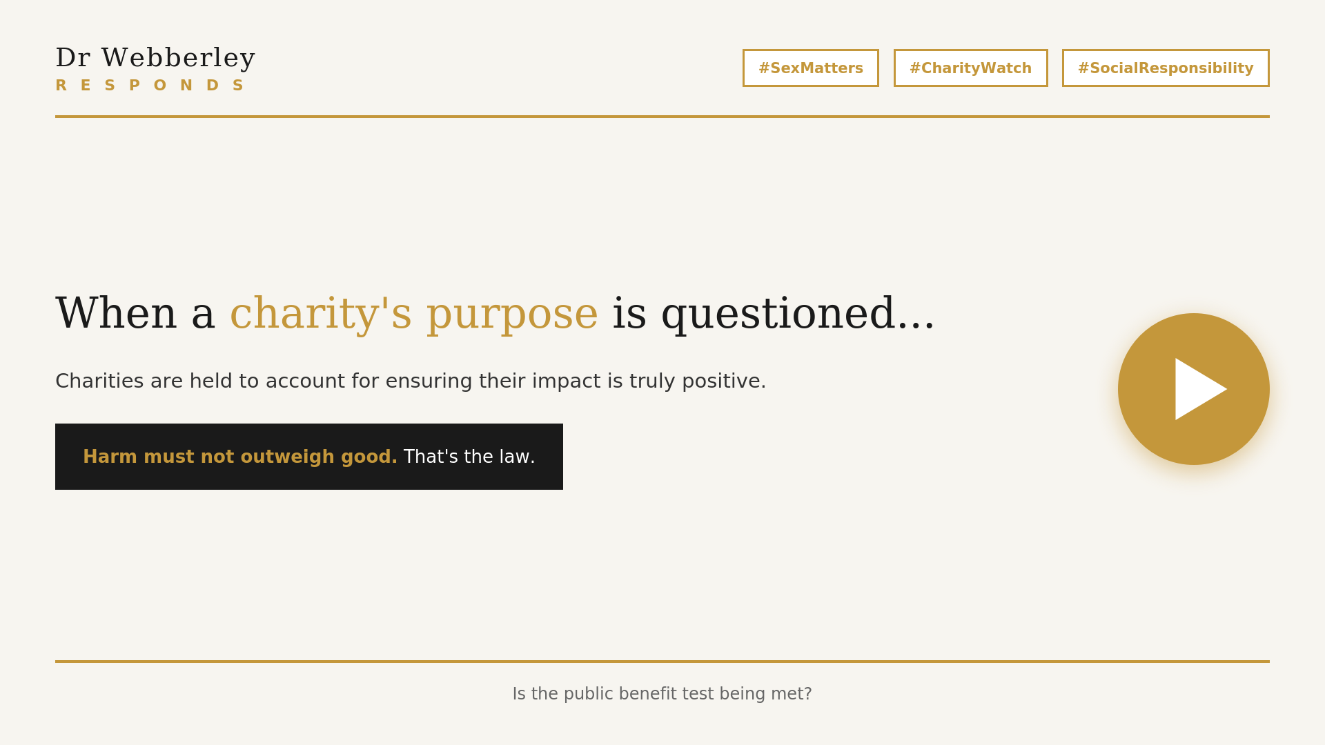 Is "Sex Matters" providing a public benefit?