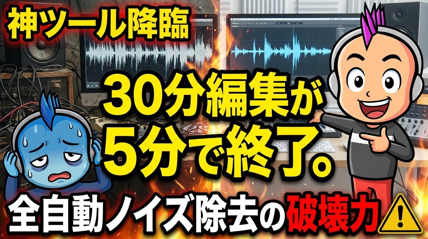 そのノイズ除去、まだ手作業でやってるの？RX12なら1クリックで完了し