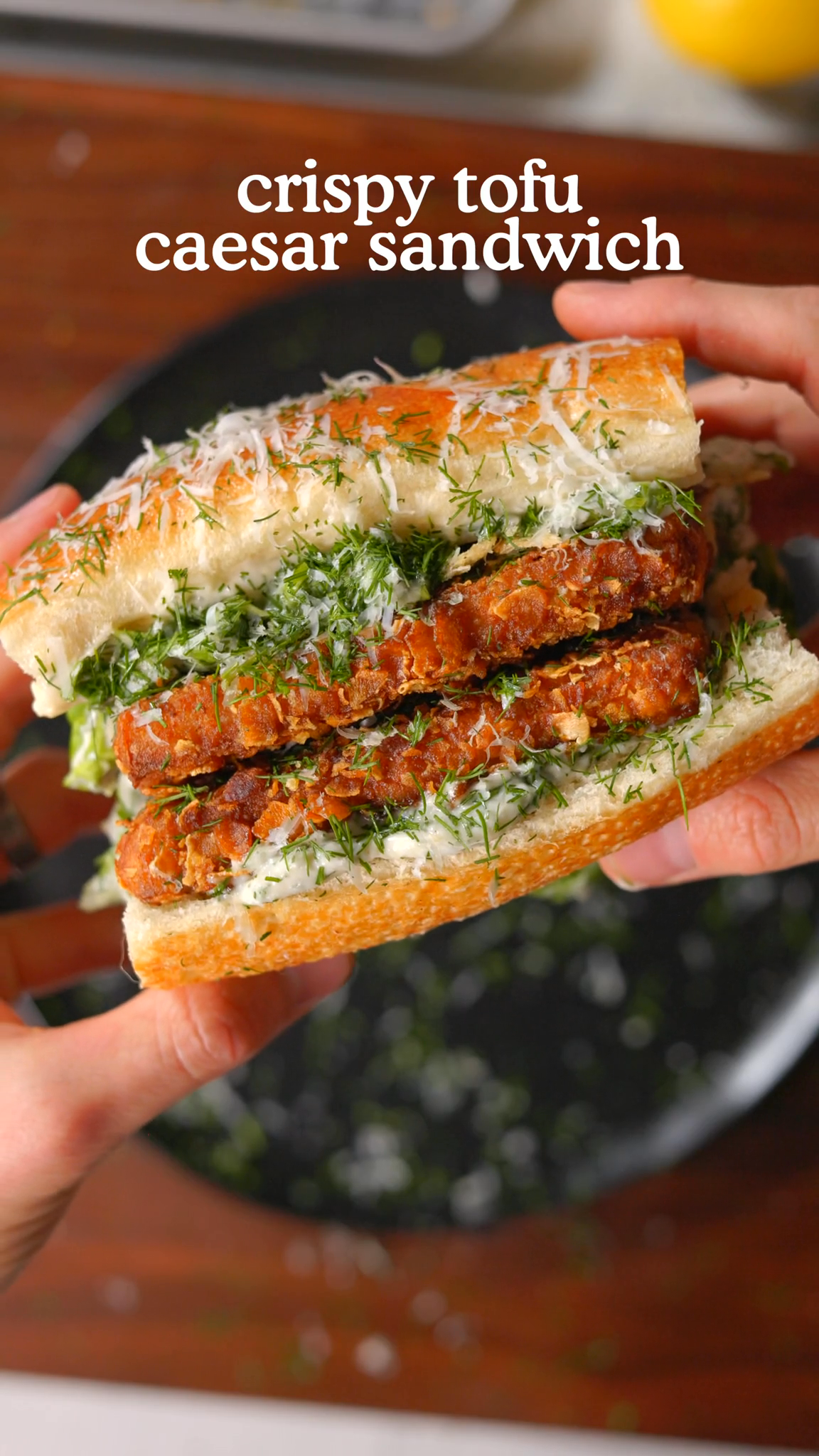 Crispy Tofu Caesar Sandwich 🔥 - by Vegan Scratch Kitchen